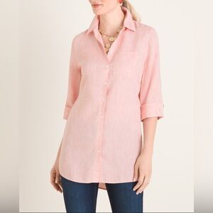 Chico’s 100% Linen High-Low
Shirttail-Hem Tunic